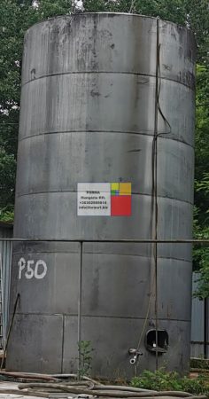 50 m3 -es álló hengeres rozsdamentes acéltartály;