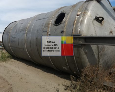 ~ 50 m3 -es álló hengeres rozsdamentes acéltartály - több db!