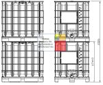   1.2. <F> 1000 liter, ÚJ, IBC, ÉLELMISZERES tartály/konténer, műanyag/kombi raklapon, élelmiszeres tanúsítvánnyal;