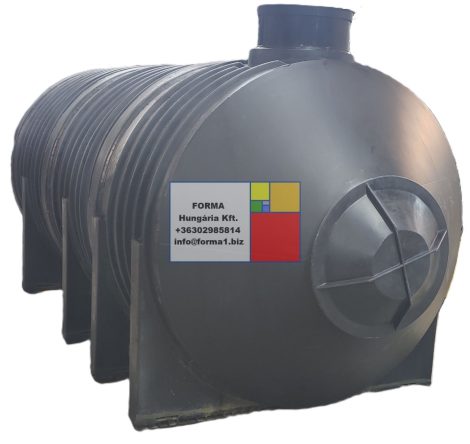 10 m3-es fekvő hengeres  poliészter - üvegszálas műanyag tároló tartály - R1