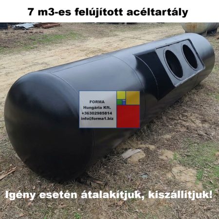 7 m3-es fekvőhengeres vastartály - több db;