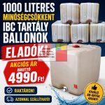   4.2. <F> Használt IBC ballon, 1000 liter, minőség csökkent - több db - R10+;