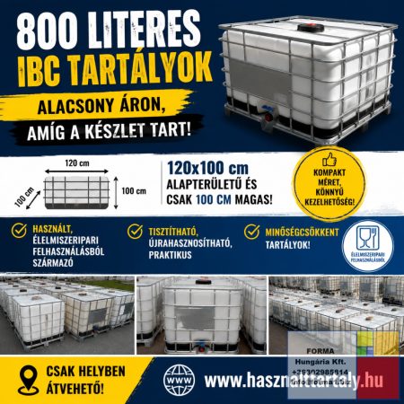 1.8. 820 liter minőségcsökkent IBC tartály; 1.8. 820 liter minőségcsökkent IBC tartály;
