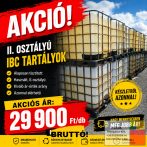  3.4. <F> 1000 liter használt, tiszta IBC, általános IPARI felhasználásra, II. osztály, tartály